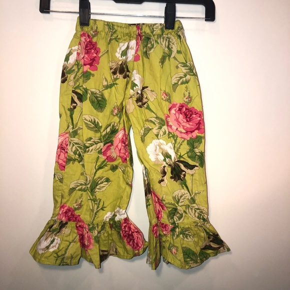 Matilda Jane Other - Matilda Jane Green Floral Ruffle Pants
